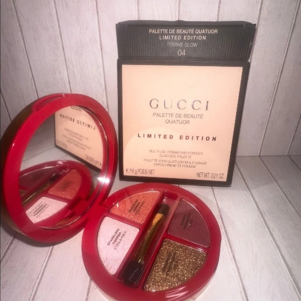 Gucci Festive Glow Eyeshadow Palette - Red, Pink, Gold